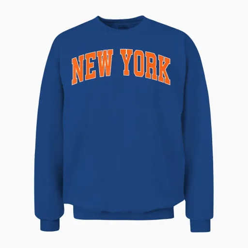 New York - Throwback Design Print - Classic Unisex Sweatshirt in Royal