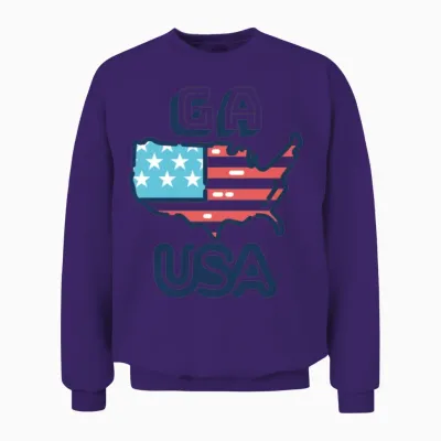 Ga, Usa, Georgia Unisex Sweatshirt - Purple