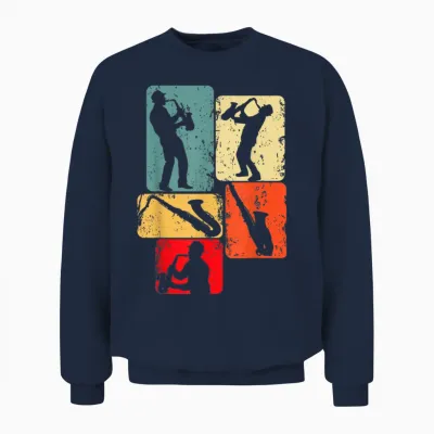 Saxophone Saxophone Man Child T-Shirt, Black Unisex Sweatshirt - Navy