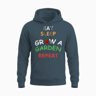 Funny Game Eat Sleep Grow a Garden Repeat Gamer Design Unisex Hoodie - Dark Heather
