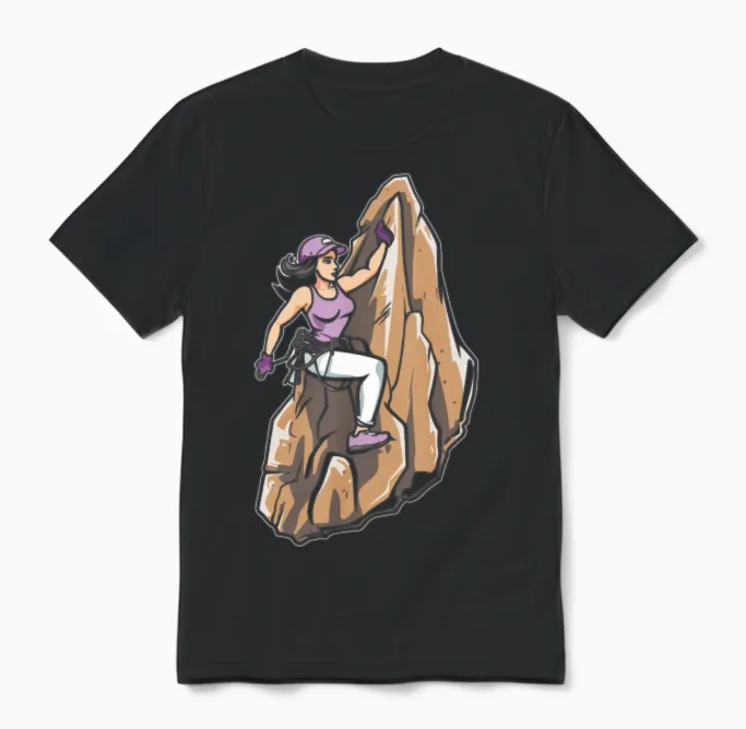 Hiking Hike Cool & Outdoors Unisex T-Shirt in Black
