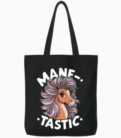 Horses and Humor for Every Horse Lover And Tote Bags - Black