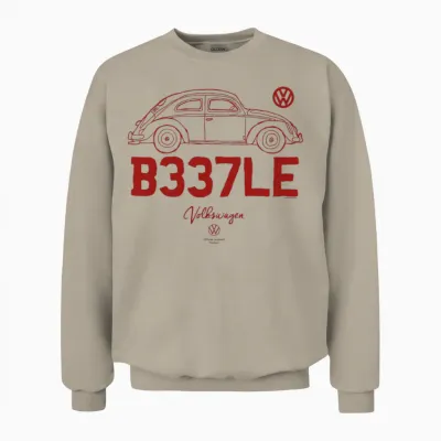 Volkswagen Beetle B337le Car Doodle Long Handle Unisex Sweatshirt - Sand