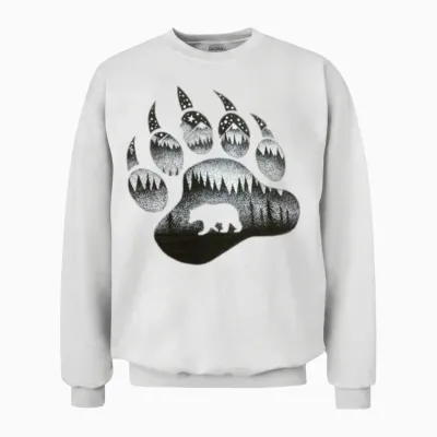 Bear Paw Unisex Sweatshirt - White