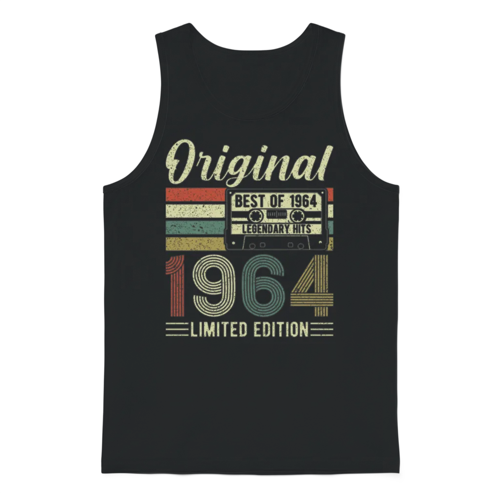 1964 Vintage Birthday Unisex Tank Top - Black
