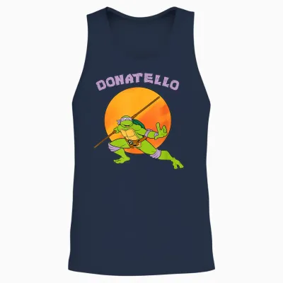 Donatello Standing Ready Unisex Tank Top - Navy