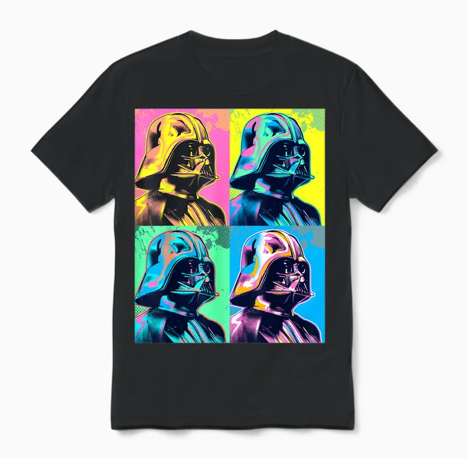 Star Wars Darth Vader Portrait Panel Box Colorful Portrait Panel Unisex T-Shirt in Black