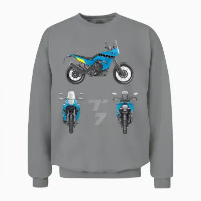 Tenere 700 T7 Adventure Vintage Bike Enduro Shirt Motorcycle T-Shirt, Black, S Unisex Sweatshirt - Sport Grey