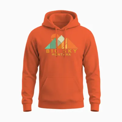 Retro Vintage Big Sky Montana Unisex Hoodie - Orange