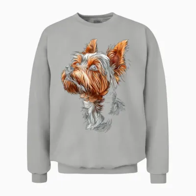 Yorkshire Terrier Dog T-Shirt, Black Unisex Sweatshirt - Ash