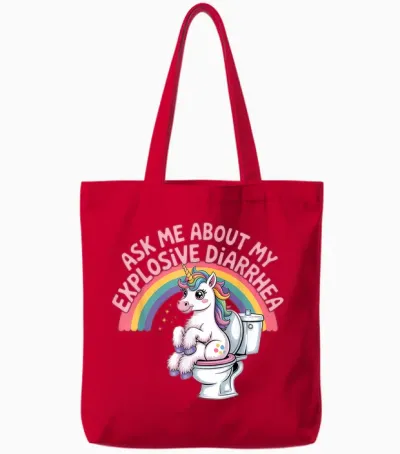 Fragen Sie Mich Nach Meinem Explosiven Durchfall Tote Bags - Red