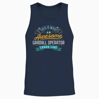 Gradall Operator Awesome Job Occupation Unisex Tank Top - Navy