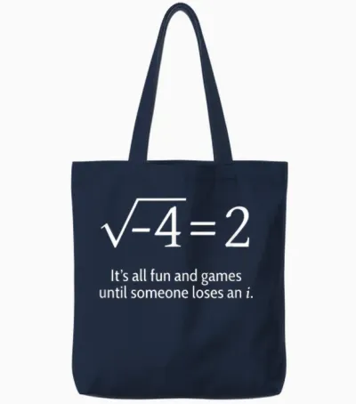 Someone Loses an I: Funny Math Short Sleeve Tote Bags - Navy
