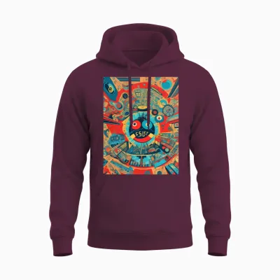 Retro 60s Unisex Hoodie - Maroon
