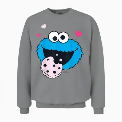 Sesame Street - Cookie Monster Unisex Sweatshirt - Sport Grey