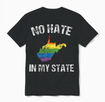 Lgbt Support Gift West Virginia Ally Gay Pride Unisex T-Shirt - Black