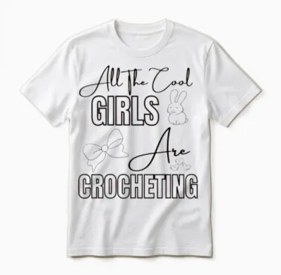 Funny Crocheting Girls Crocheter Mom Yarn Daughter Unisex T-Shirt - White