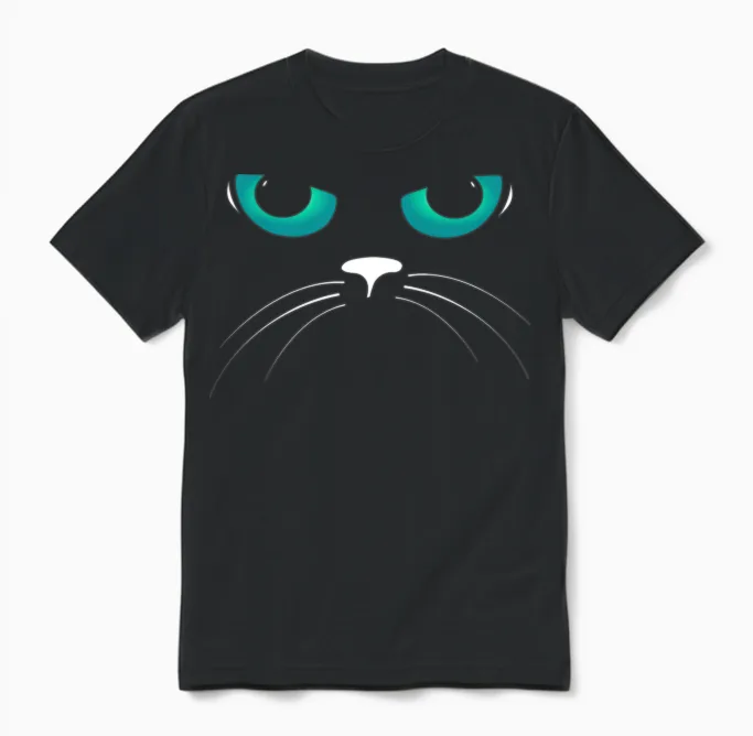 Cats Eyes Funny - Cat Lovers Unisex T-Shirt in Black