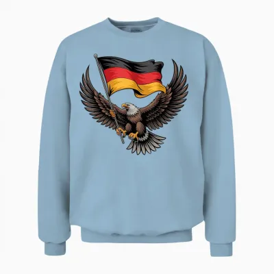 Deutscher Adler Mit Deutschland Flagge Deutsche Patrioten Unisex Sweatshirt - Light Blue