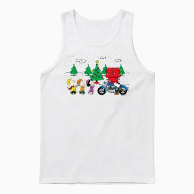 Peanuts Snoopy Holiday Cool Caroling Unisex Tank Top - White