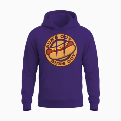 Suns Out Buns Out Hot Dog Eating Contest Hot Dog Unisex Hoodie - Purple