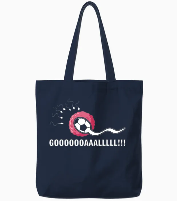 Funny Goal Pregnancy Humor Pregnancy Announcement Tote Bags in Navy