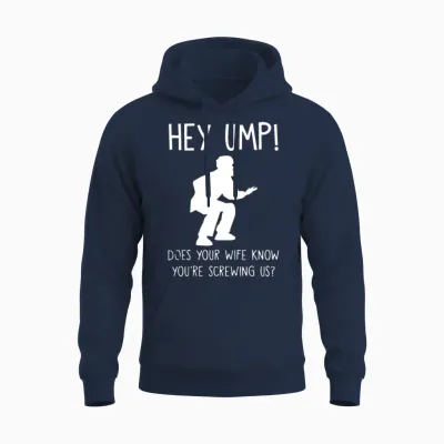 Hey Ump Does Your Mom Unisex Hoodie - Navy