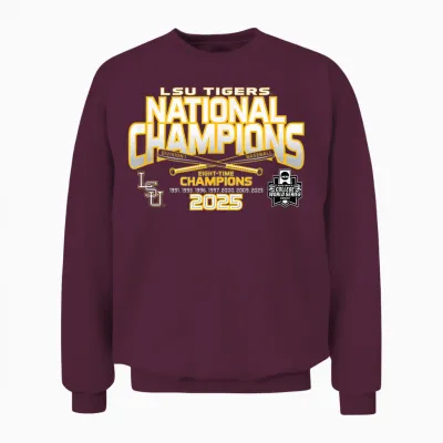 Lsu Tigers Baseball National Champs 2025 Mcws Homerun Unisex Sweatshirt - Maroon