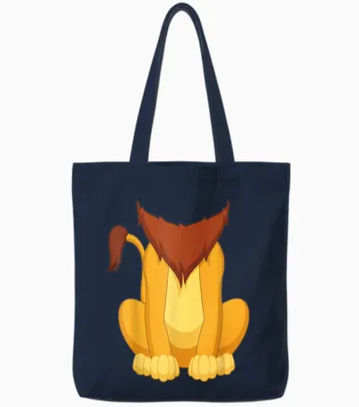 Lion Shirt Adult Men Women Children Lion Costume Tote Bags - Navy