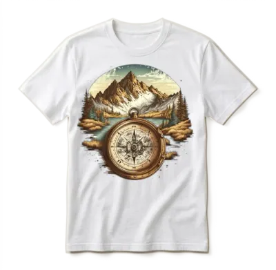 Beautiful Scenery for Hiking with a Compass Unisex T-Shirt - White