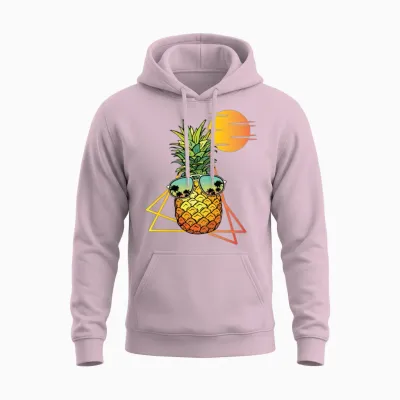 80's Retro Pineapple Unisex Hoodie - Light Pink