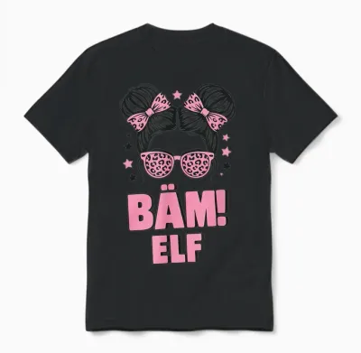11. Geburtstag Mädchen Messy Bun Bäm! Elf Jahre Alt Unisex T-Shirt - Black