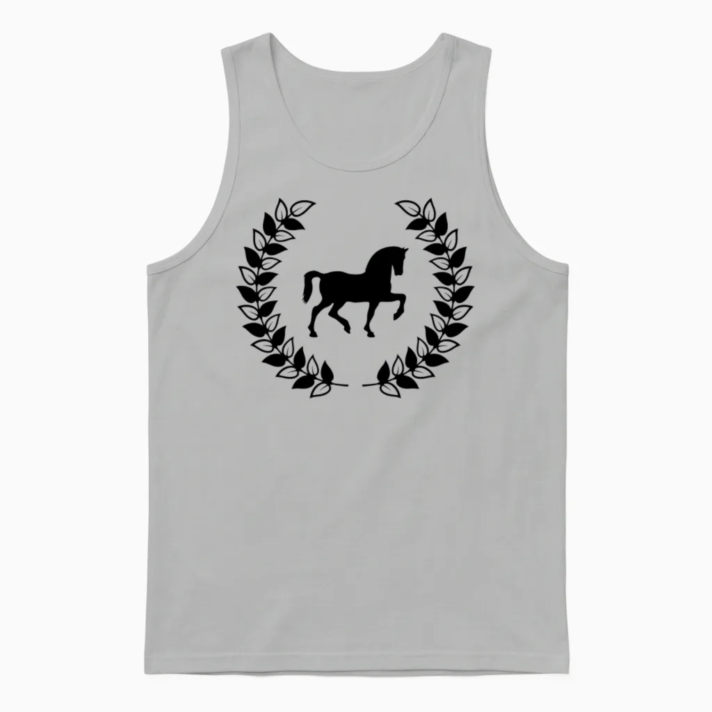Horse Laurel Wreath - Lovers Unisex Tank Top in Ash