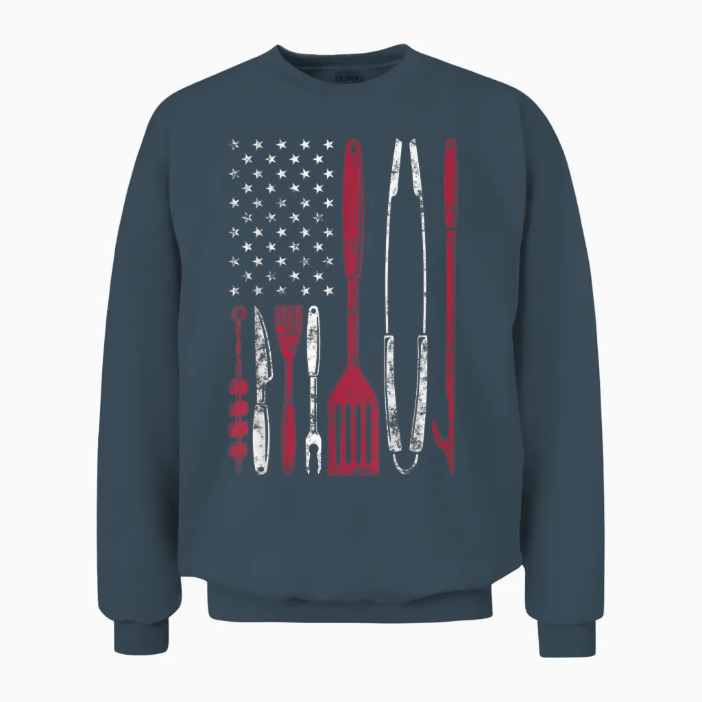 Bbq Smoker Barbecue Chef Smoking Tools Grilling Pit Master Unisex Sweatshirt in Dark Heather