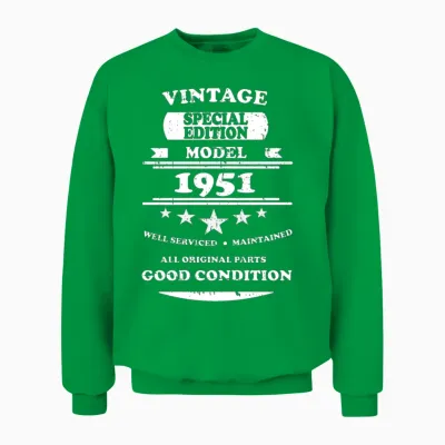 Vintage Retro White 1951 Unisex Sweatshirt - Irish Green