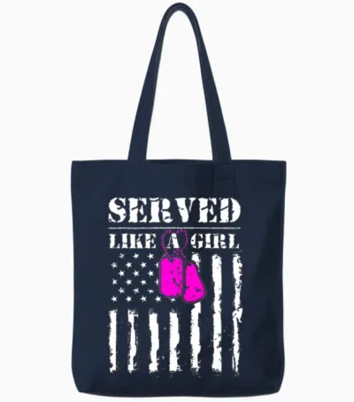 Served Like a Girl Tote Bags - Navy