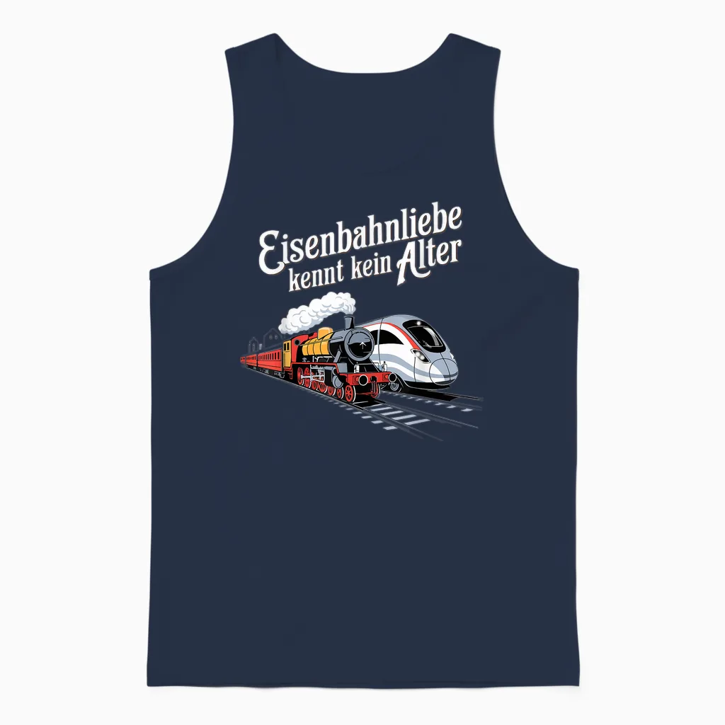 Model Railway Saying "eisenbahn Liebe Damplok Modellbau T-Shirt, Black Unisex Tank Top in Navy
