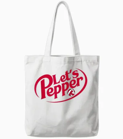 Funny Girls Volleyball Let's Pepper Practice Term Great Tote Bags - White