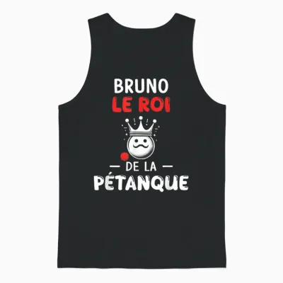 Personalised Gift Man Name Bruno Petanque Humour T-Shirt, Black, S Unisex Tank Top - Black