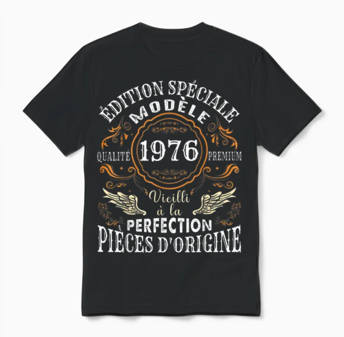 Birthday 48 Years Man Woman Humour 1976 T-Shirt, Black, S Unisex T-Shirt in Black