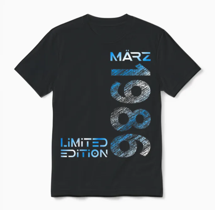 March 1986 Man Woman 40th Birthday Limited Edition Unisex T-Shirt in Black