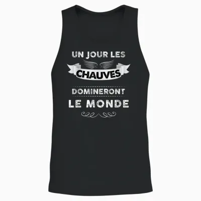 Un Jour Balds Will Dominate the World Man Baldness Unisex Tank Top - Black