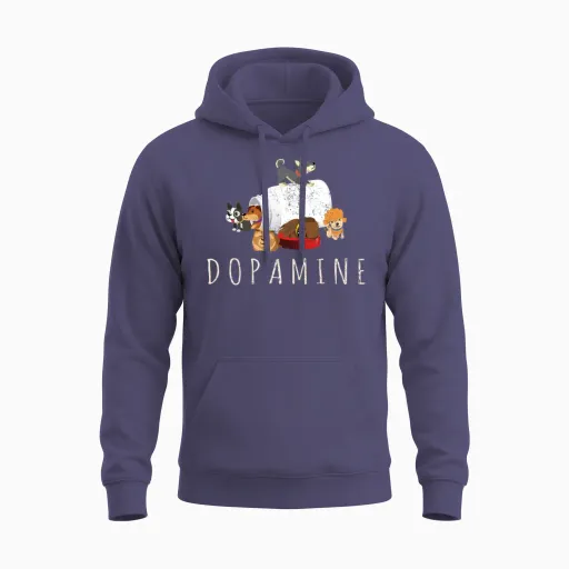 Dopamine Funny Dog Lover Puppy Dog Owners Dog Mom Unisex Hoodie - Heather Sport Dark Navy