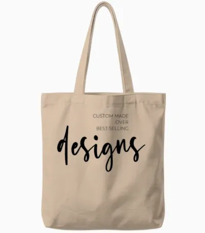 Custom Made Over Best Selling Designs Tote Bags - Natural