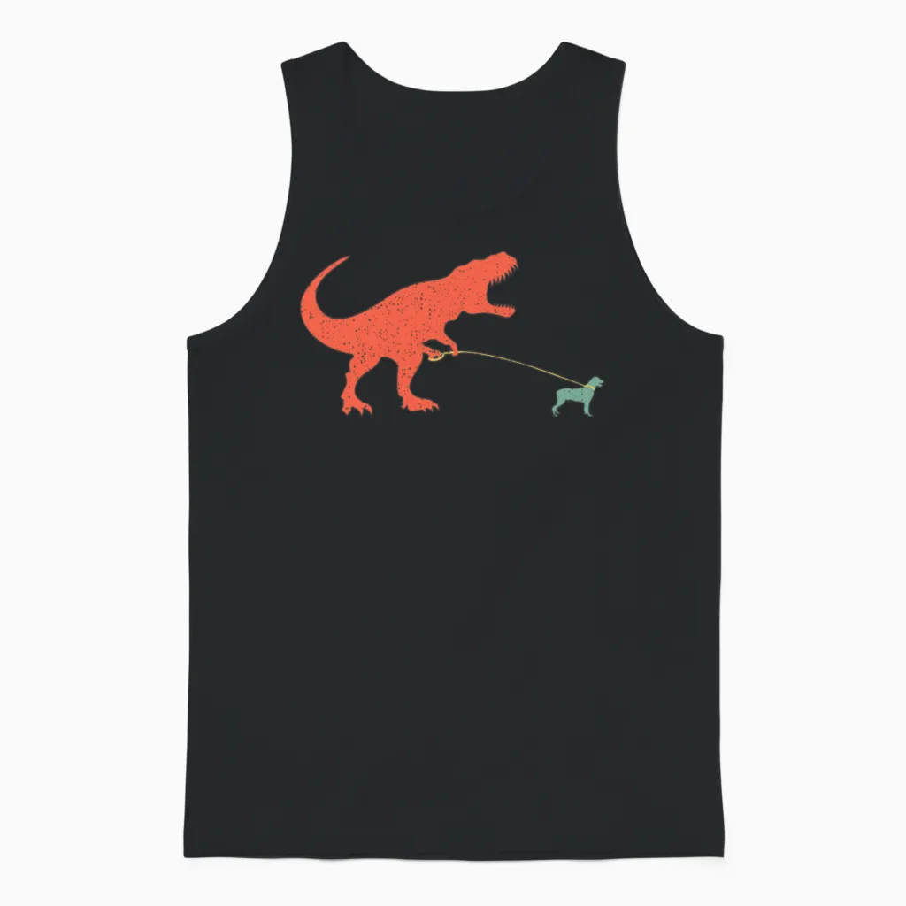 Cute Rottweiler Dinosaur Funny Wiener Dog Gift Unisex Tank Top in Black