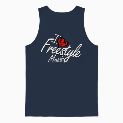 I Love Freestyle Music Unisex Tank Top - Navy