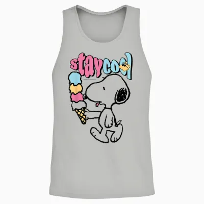 Peanuts - Snoopy Mit Eis Bleib Cool Unisex Tank Top - Ash