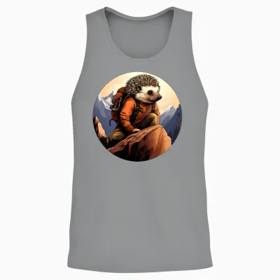 Hedgehog Mountaineer / Hiking Hedgehog Unisex Tank Top - Sport Grey
