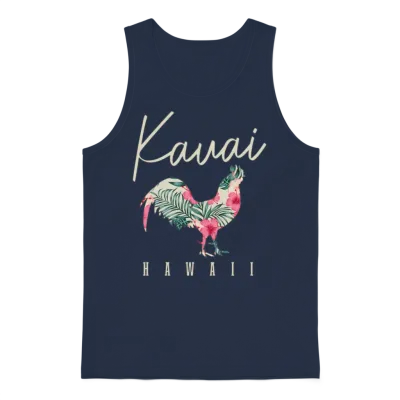 Kauai Chicken Hawaii Hibiscus Hawaiian Islands Sou Unisex Tank Top - Navy