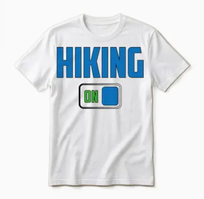 Hiking Mode on Nostalgia Unisex T-Shirt - White